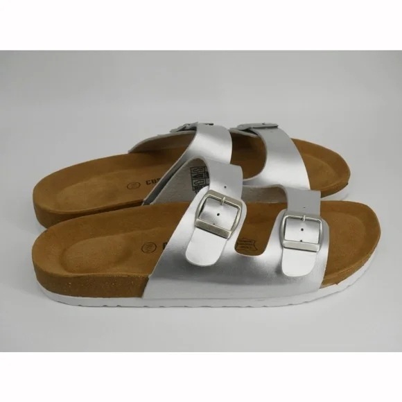 Silver Cushionaire cork footbed sandals Women's Size: 11M - Picture 8 of 11